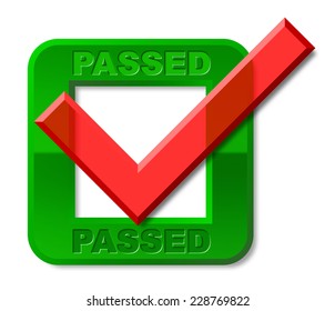 Passed Tick Representing Checkmark Yes And Approve