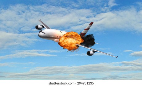 Passenger Airplane Explosion Sky Stock Illustration 294931235 ...