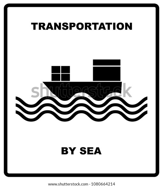 Passenger and cargo
transportation by sea, railways, aircraft, trucks-  illustration.
Cargo shipping banner for box.  illustration. Black silhouette
isolated on
white