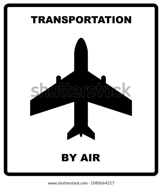 Passenger and cargo\
transportation by sea, railways, aircraft, trucks-  illustration.\
Cargo shipping banner for box.  illustration. Black silhouette\
isolated on\
white