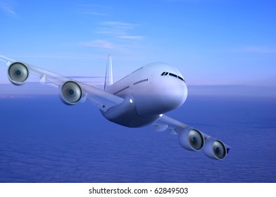 A passenger plane in the sky