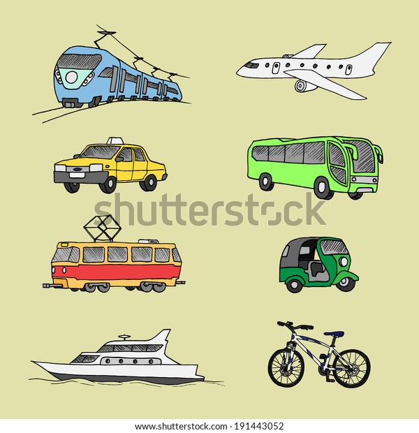 Passenger transport . Doodle\
set. 