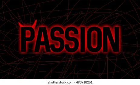 Passion Word Litle Horns Black Red Stock Illustration 493918261 ...