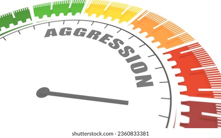 Passive aggressive behavior meter scale. Psychological health monitor. 3D render. 3D Illustration