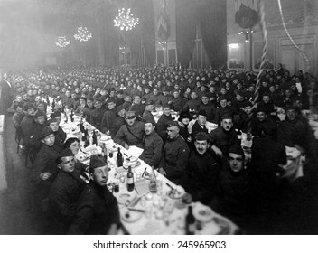 Passover Sedar Dinner Given By Jewish Welfare Board To Service Men In The American Expeditionary Forces. Paris, France. WWI. April 1919.