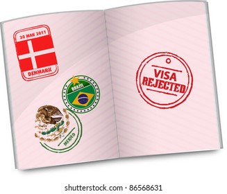 Passport With Rejected Visa Stamp