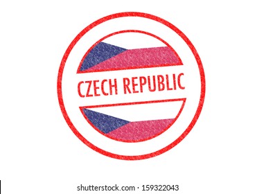 Passport-style CZECH REPUBLIC rubber stamp over a white background.