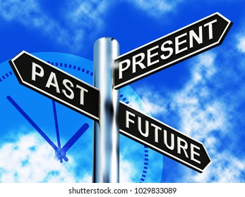 Past Present Future Signpost Shows Evolution Stock Illustration ...