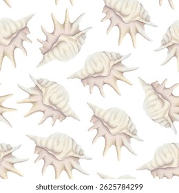 Pastel beige seashell seamless