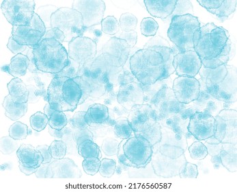 Pastel Blue Cell-like Shapes On White Background Perfect For Biology, Science, Cell Structure Type Backgrounds.