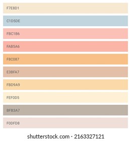 Pastel color pallette set with codes for procreate drawing, sketching, illustrations, posters, flyers, banners, web designs, personal or product branding, advertising, social media themes, etc. - Powered by Shutterstock