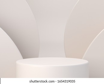 Pastel colors shapes on natural pastel colors abstract background. Minimal  cylinder podium. Scene with geometrical forms. Empty showcase, cosmetic product presentation. Fashion magazine. 3d render. 