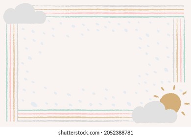 Pastel cute frame  doodle rain border design