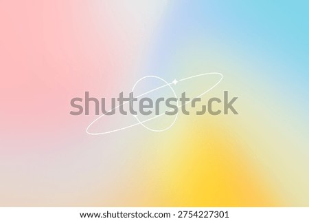 Pastel Gradient Abstract Background With Orbit Line And Copy Space
