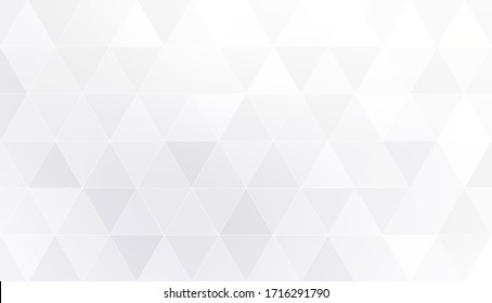 Pastel Grey White Triangle Mosaic Pattern. Poligon Geometric Background.