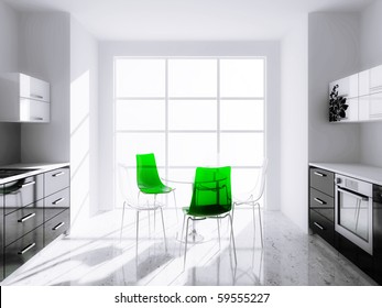 Pastel Kichen Room In Modern Style