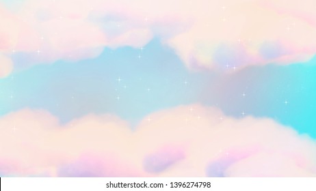 Pastel painted sky with glowing stars. 3d rendering picture. - Powered by Shutterstock