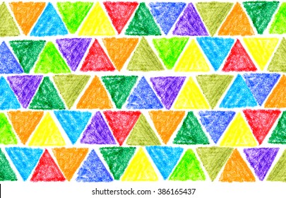 Pastel pencil draw of triangle geometry graphic pattern background
 - Shutterstock ID 386165437