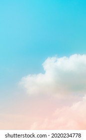 Pastel Pink Blue Gradient Sky With Clouds Background