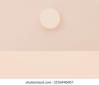 Pastel space in the interior For displaying products or exhibitions, 3D rendering