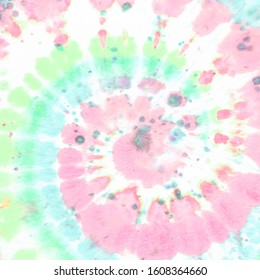 Pastel Tie Die Round. Yellow Hippie Textile. Colorful Psychedelic Background. Grunge Color Shirt. 60s Effect. Tye Dye Round. Purple Hippie Texture. Abstract Batik Fabric. Rainbow Tie Die Roll.