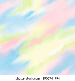 Pastel tie dye pattern. Seamless watercolor texture. Creative and imaginative background.