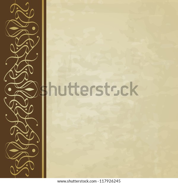 Pastel Vintage Background Golden Border Raster Stock Illustration ...