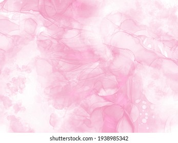 Pastel Water Color Arts. White Alcohol Ink Background. Rose Watercolor Flowing. Splash Rounded. Coral Spanish Marble. Pink Oil Stroke. Acrylic Smears.