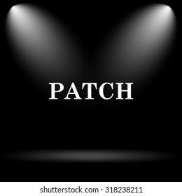 Patch icon. Internet button on black background.