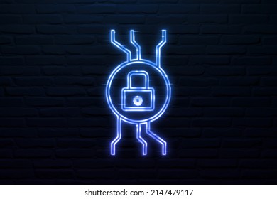 Patch Management Plan Icon Neon Style