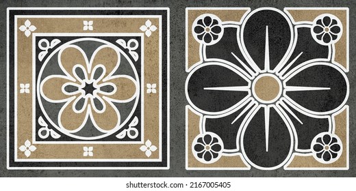 Patchwork Damask Moroccan tile. motifs Majolica pottery tile. Portuguese and Spain decor wall and floor Ceramic tile Desig