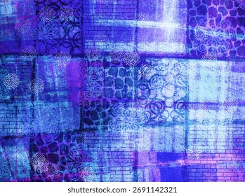 patchwork digital paper with grunge textures