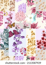 Patchwork Pattern Of Beautiful Floral Design