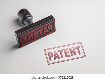 Patent Red Stamp Print