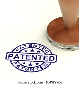 Patented Stamp Showing Registered Patent Or Trademark