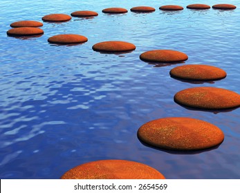 Stepping Stones Across A River Stock Illustrations Images Vectors Shutterstock