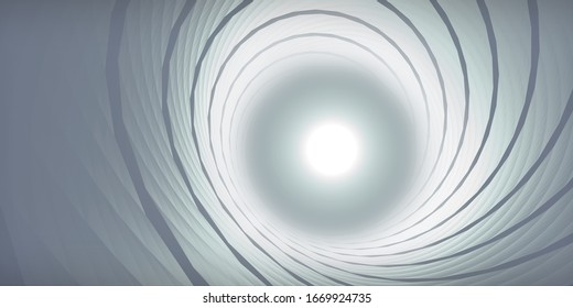 Path To God Clinical Death Vision Of A Tunnel Leading To Light. 3D Illustration