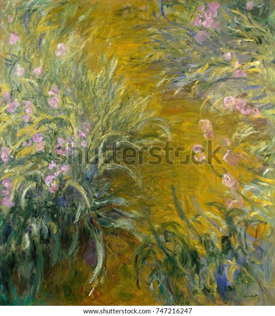 Path Through Irises By Claude Monet 库存插图747216247