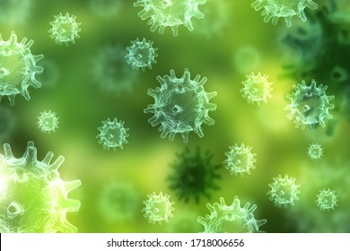 Erreger eines gefährlichen Koronavirus, der in einer realistischen 3D-Visualisierung Epidemien in der ganzen Welt verursacht hat
