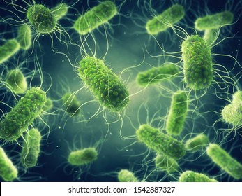 Pathogenic Salmonella bacteria background, Poor hygiene can spread salmonella infection, 3d illustration