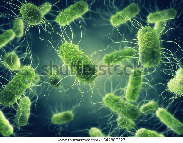 Pathogenic Salmonella bacteria\
background, Poor hygiene can spread salmonella infection, 3d\
illustration