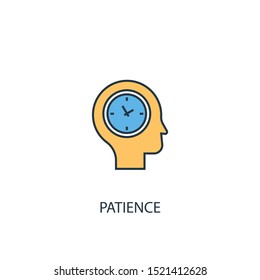 Patience Concept 2 Colored Line Icon. Simple Yellow And Blue Element Illustration. Patience Concept Outline Symbol Design