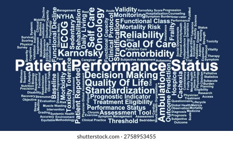 Patient Performance Status Word Cloud. Clinical Functional Assessment and Prognostic Tools