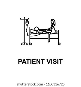 Patient Visit Icon. Element Of Treatment With Name For Mobile Concept And Web Apps. Thin Line Patient Visit Icon Can Be Used For Web And Mobile. Premium Icon On White Background