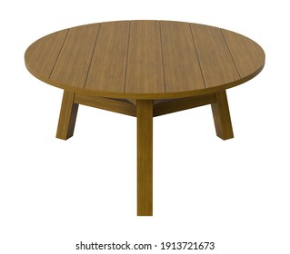 Patio Coffee Table 3D Illustration On White Background