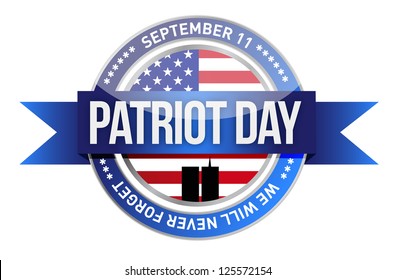 Patriot Day. Us Seal And Banner Illustration Design