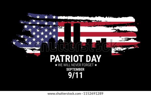 愛国者の日 私たちは決して忘れない 9 11記念日 テロ攻撃 のイラスト素材