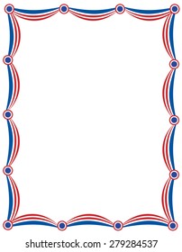 Patriotic Garlands Border / Frame On White