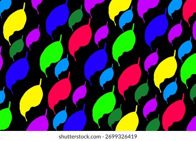 pattern black background colorfu leafl drop