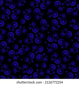 Pattern with blue circles and stars